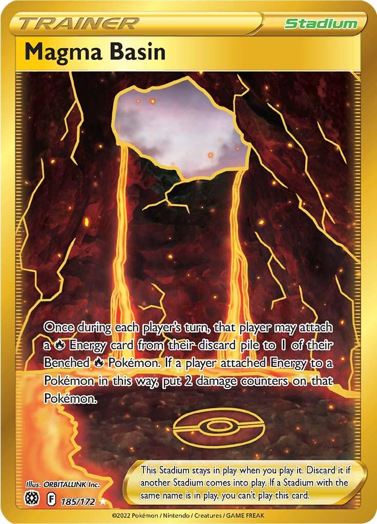 185, Holofoil, Secret Rare, Stadium, Sword & Shield: Brilliant Stars Magma Basin (185/172) [Sword & Shield: Brilliant Stars] - Trading Card World
