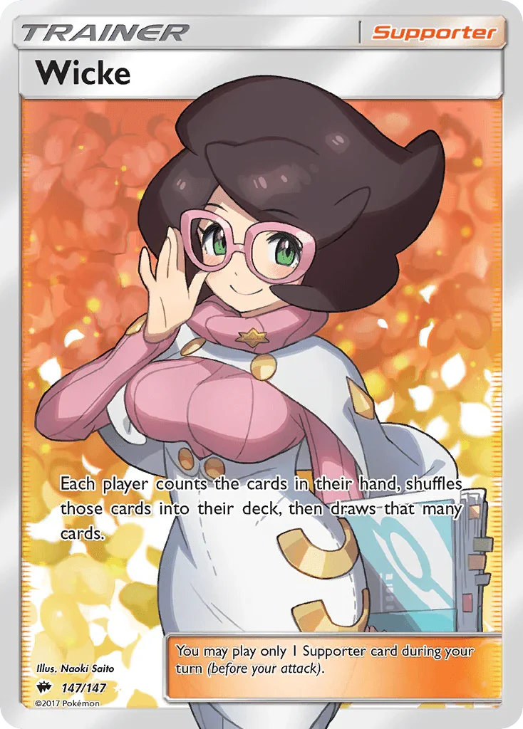 147, Holofoil, Sun & Moon: Burning Shadows, Supporter, Ultra Rare Wicke (147/147) [Sun & Moon: Burning Shadows] - Trading Card World