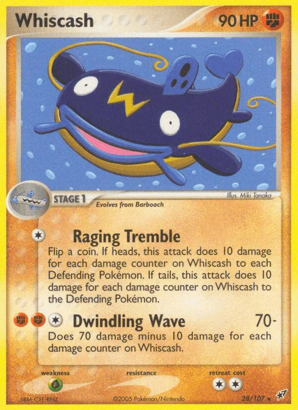 28, EX: Deoxys, Fighting, Grass[×2], Normal, Rare Whiscash (28/107) [EX: Deoxys] - Trading Card World