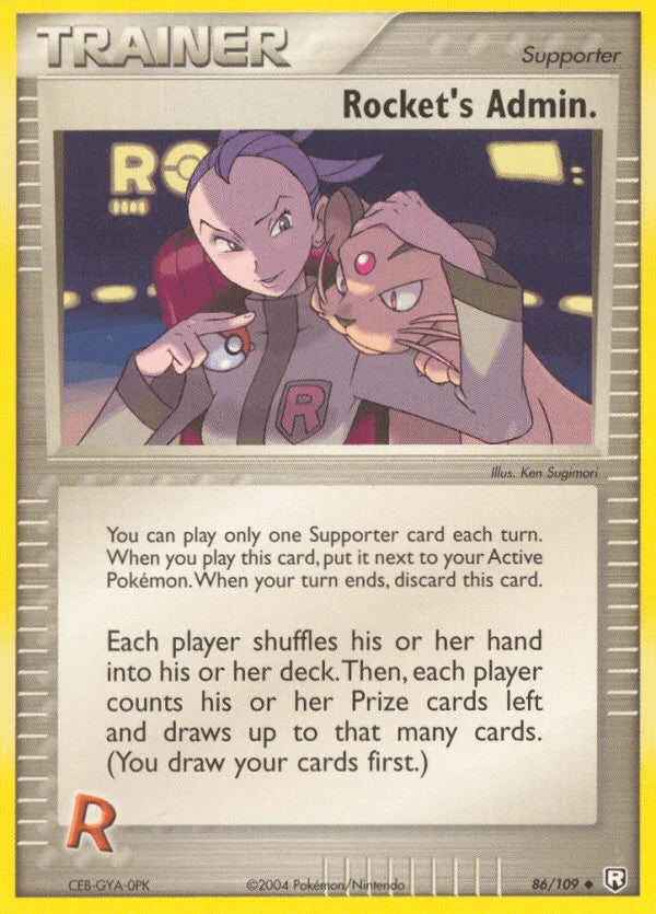 86, EX: Team Rocket Returns, Normal, Supporter, Uncommon Rocket's Admin. (86/109) [EX: Team Rocket Returns] - Trading Card World