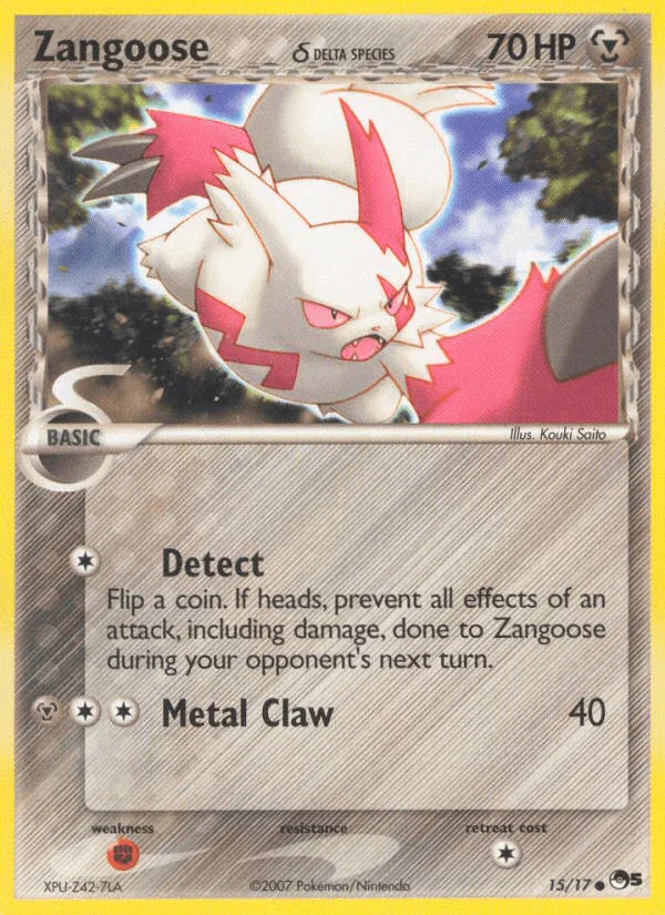 15, Common, Fighting[×2], Holofoil, Metal, Normal, POP Series 5 Zangoose (15/17) (Delta Species) [POP Series 5] - Trading Card World