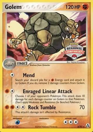 EX: Legend Maker, Fighting, Holofoil, Promo, Water[×2] Golem (6/92) (Regional Championship Promo) [EX: Legend Maker] - Trading Card World
