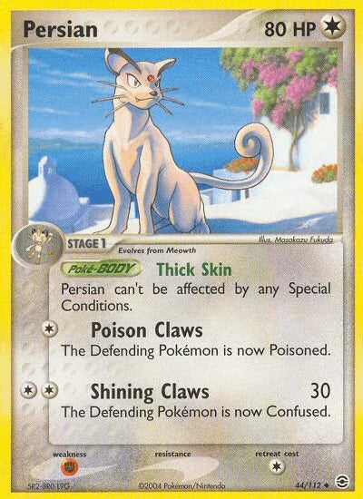 44, Colorless, EX: FireRed & LeafGreen, Fighting[×2], Normal, Reverse Holofoil, Uncommon Persian (44/112) [EX: FireRed & LeafGreen] - Trading Card World