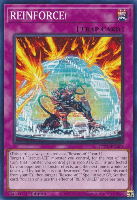 1st Edition, Common, Cyberstorm Access, Normal Trap, Trap REINFORCE! [CYAC-EN075] Common - Trading Card World