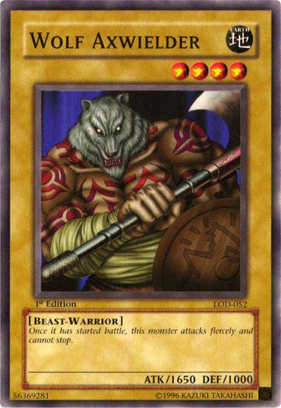 1st Edition, Beast-Warrior, Common, Earth, Legacy of Darkness, Normal Monster, Unlimited Wolf Axwielder [LOD-052] Common - Trading Card World