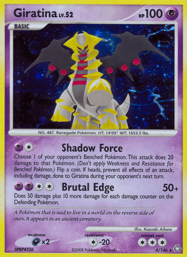 Colorless[-20], Darkness[×2], Diamond & Pearl: Legends Awakened, Holo Rare, Holofoil, Psychic, Reverse Holofoil Giratina (4/146) [Diamond & Pearl: Legends Awakened] - Trading Card World