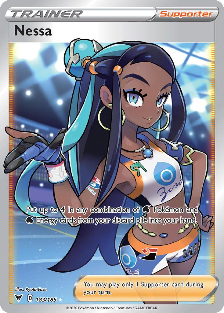 183, Holofoil, Supporter, Sword & Shield: Vivid Voltage, Ultra Rare Nessa (183/185) [Sword & Shield: Vivid Voltage] - Trading Card World