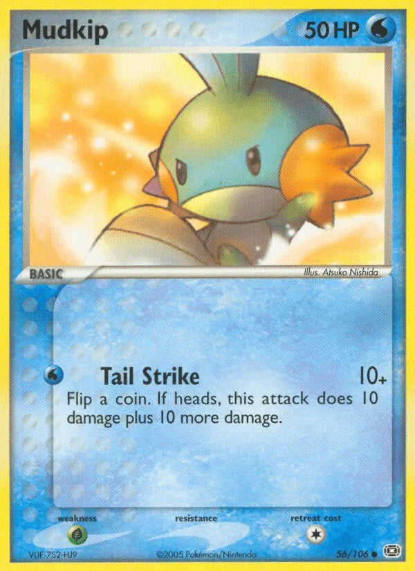 56, Common, EX: Emerald, Grass[×2], Normal, Water Mudkip (56/106) [EX: Emerald] - Trading Card World