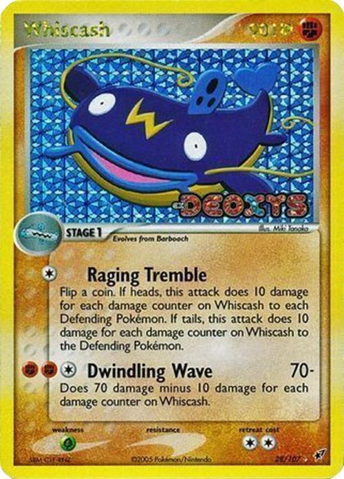 28, EX: Deoxys, Fighting, Grass[×2], Rare, Reverse Holofoil Whiscash (28/107) (Stamped) [EX: Deoxys] - Trading Card World