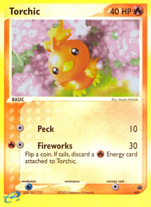 008, Black Star Promo, Fire, Holofoil, Nintendo: Black Star Promos, Reverse Holofoil, Water[×2] Torchic (008) [Nintendo: Black Star Promos] - Trading Card World