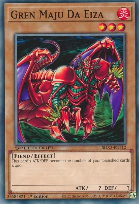 1st Edition, Common, Effect Monster, Fiend, Fire, Speed Duel GX: Duelists of Shadows Gren Maju Da Eiza [SGX3-ENF12] Common - Trading Card World