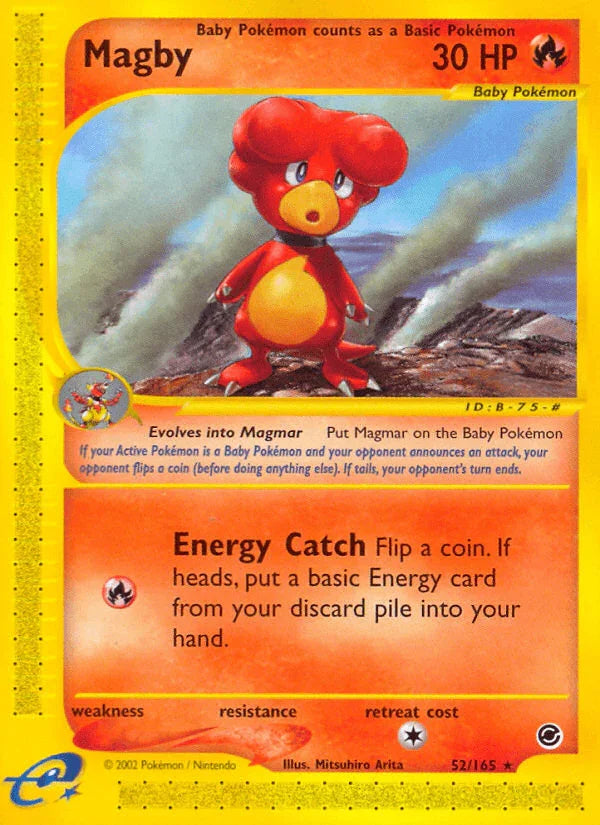 52, Expedition: Base Set, Fire, Normal, Rare, Reverse Holofoil Magby (52/165) [Expedition: Base Set] - Trading Card World