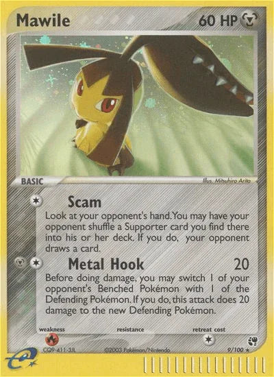 EX: Sandstorm, Fire[×2], Holo Rare, Holofoil, Metal, Reverse Holofoil Mawile (9/100) [EX: Sandstorm] - Trading Card World