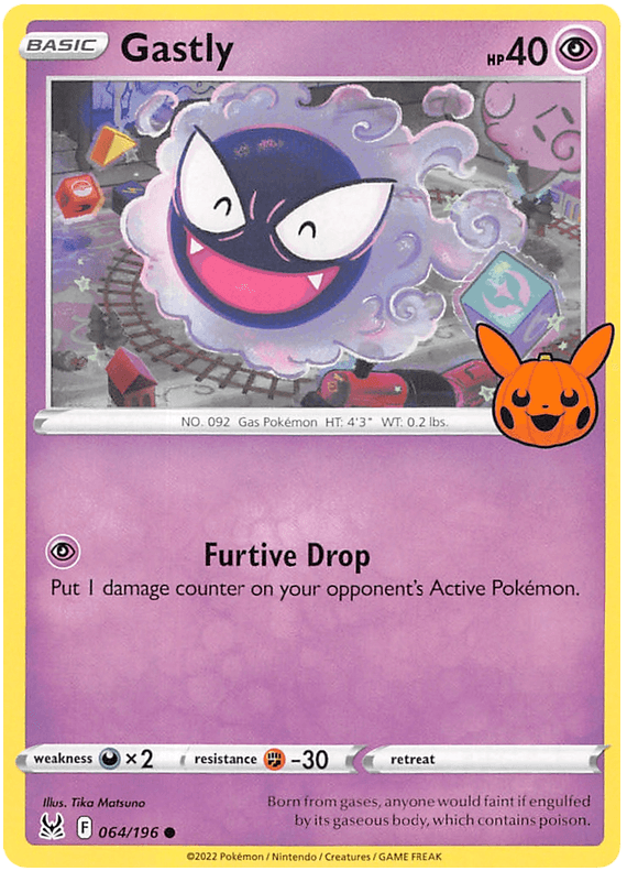 064, Darkness [x2], Fighting [-30], Normal, Promo, Psychic, Trick or Trade 2023 Gastly (064/196) [Trick or Trade 2023] - Trading Card World