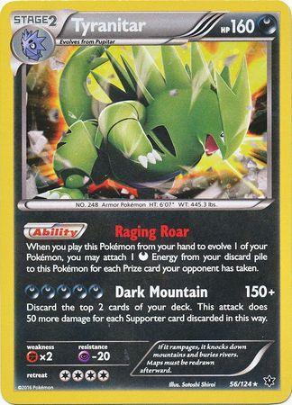 56, Darkness, Fighting[×2], Holofoil, Promo, Psychic[-20], XY: Fates Collide Tyranitar (56/124) (Cosmos Holo) [XY: Fates Collide] - Trading Card World