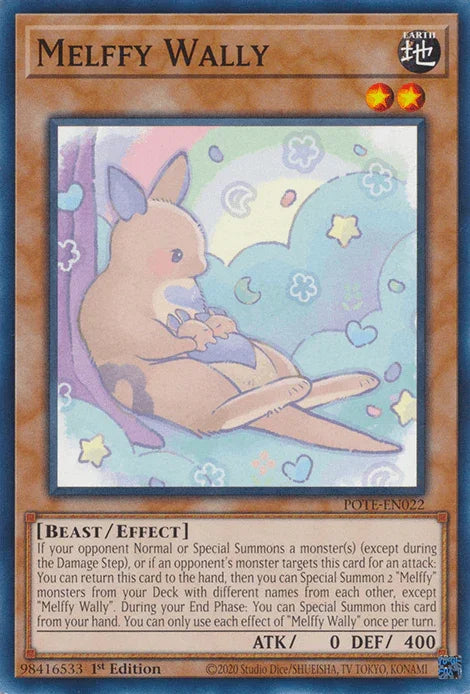 1st Edition, Beast, Common, Earth, Effect Monster, Power of the Elements, Unlimited Melffy Wally [POTE-EN022] Common - Trading Card World