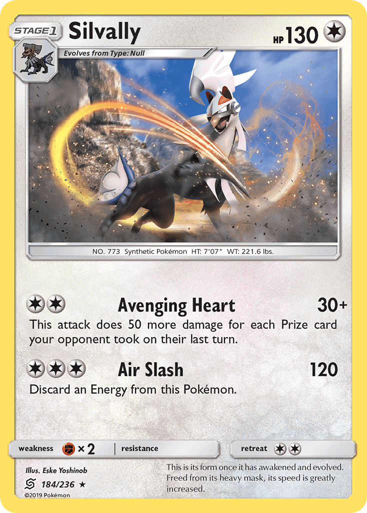 184, Colorless, Fighting[×2], Holo Rare, Holofoil, Reverse Holofoil, Sun & Moon: Unified Minds Silvally (184/236) [Sun & Moon: Unified Minds] - Trading Card World