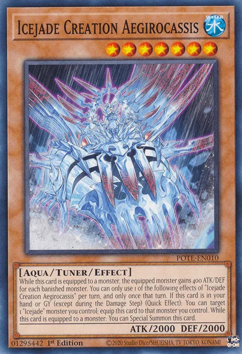 1st Edition, Aqua, Common, Power of the Elements, Tuner/Effect Monster, Unlimited, Water Icejade Creation Aegirocassis [POTE-EN010] Common - Trading Card World