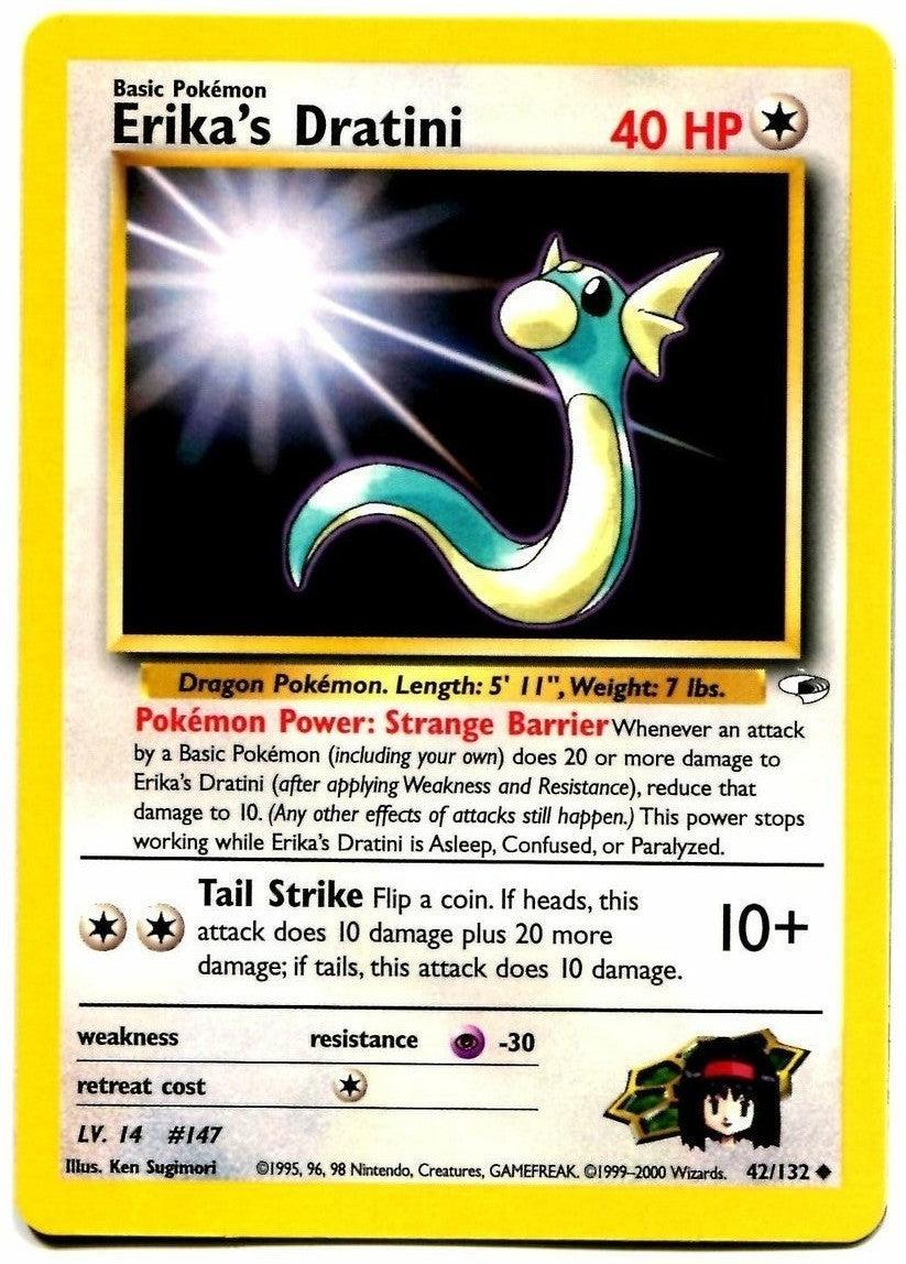 42, Colorless, Gym Heroes Unlimited, Normal, Psychic[-30], Uncommon Erika's Dratini (42/132) [Gym Heroes Unlimited] - Trading Card World