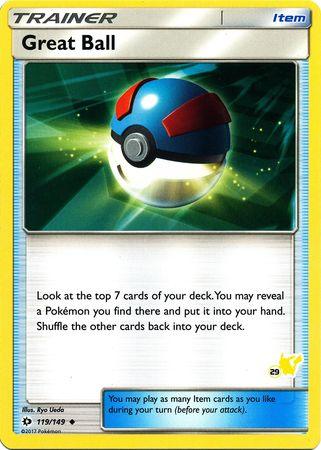 119, Battle Academy 2020, Item, Normal, Promo Great Ball (119/149) (Pikachu Stamp #29) [Battle Academy 2020] - Trading Card World