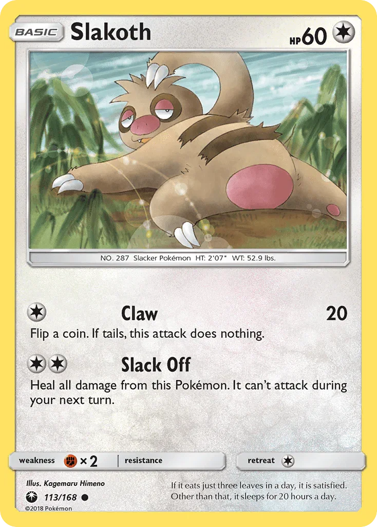113, Colorless, Common, Fighting[×2], Normal, Reverse Holofoil, Sun & Moon: Celestial Storm Slakoth (113/168) [Sun & Moon: Celestial Storm] - Trading Card World