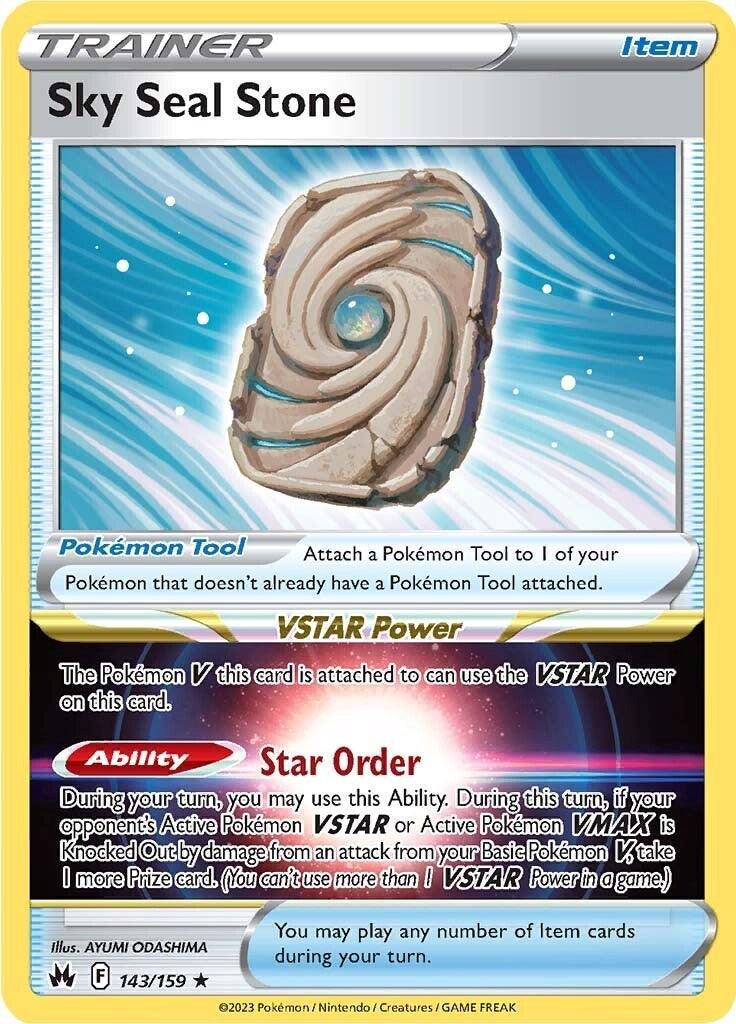 143, Holo Rare, Holofoil, Item, Reverse Holofoil, Sword & Shield: Crown Zenith Sky Seal Stone (143/159) [Sword & Shield: Crown Zenith] - Trading Card World