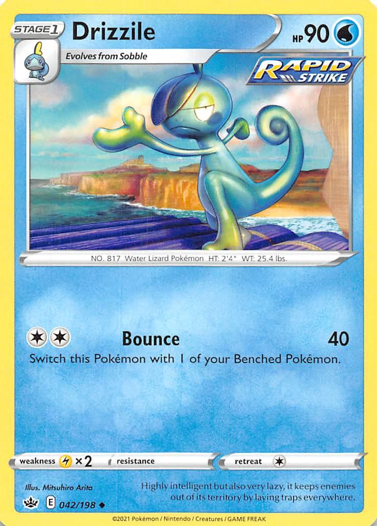 042, Lightning [x2], Normal, Reverse Holofoil, Sword & Shield: Chilling Reign, Uncommon, Water Drizzile (042/198) [Sword & Shield: Chilling Reign] - Trading Card World