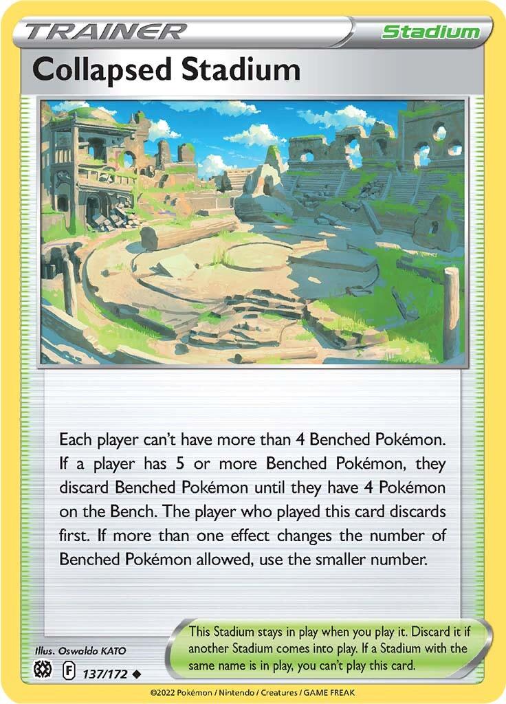 137, Normal, Reverse Holofoil, Stadium, Sword & Shield: Brilliant Stars, Uncommon Collapsed Stadium (137/172) [Sword & Shield: Brilliant Stars] - Trading Card World