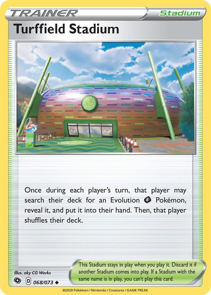 068, Normal, Reverse Holofoil, Stadium, Sword & Shield: Champion's Path, Uncommon Turffield Stadium (068/073) [Sword & Shield: Champion's Path] - Trading Card World