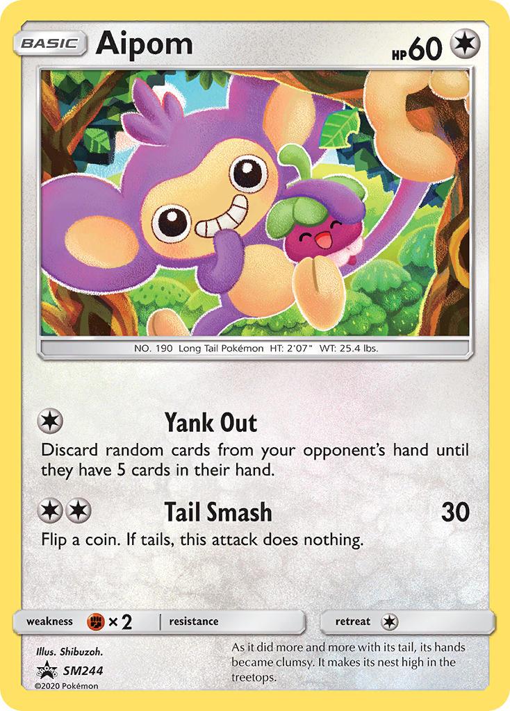 Black Star Promo, Colorless, Fighting[×2], Holofoil, Normal, SM244, Sun & Moon: Black Star Promos Aipom (SM244) [Sun & Moon: Black Star Promos] - Trading Card World