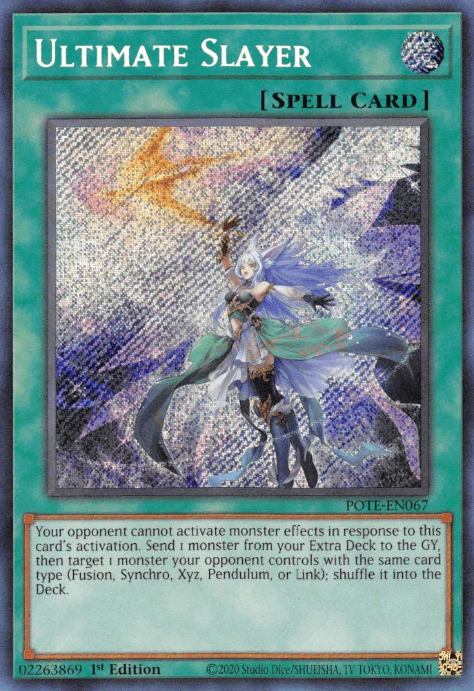 1st Edition, Normal Spell, Power of the Elements, Secret Rare, Spell, Unlimited Ultimate Slayer [POTE-EN067] Secret Rare - Trading Card World