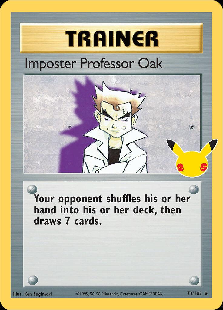 73, Celebrations: 25th Anniversary - Classic Collection, Holofoil, Rare, Supporter Imposter Professor Oak (73/102) [Celebrations: 25th Anniversary - Classic Collection] - Trading Card World