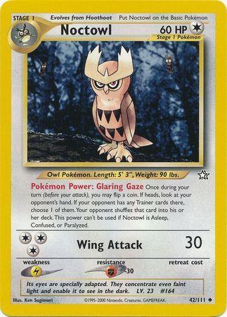 42, Colorless, Fighting[-30], Lightning[×2], Neo Genesis Unlimited, Normal, Uncommon Noctowl (42/111) [Neo Genesis Unlimited] - Trading Card World