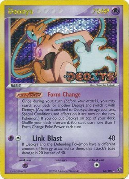 16, EX: Deoxys, Psychic, Psychic[×2], Rare, Reverse Holofoil Deoxys (16/107) (Stamped) [EX: Deoxys] - Trading Card World