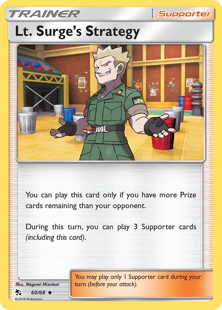 60, Normal, Reverse Holofoil, Sun & Moon: Hidden Fates, Supporter, Uncommon Lt. Surge's Strategy (60/68) [Sun & Moon: Hidden Fates] - Trading Card World