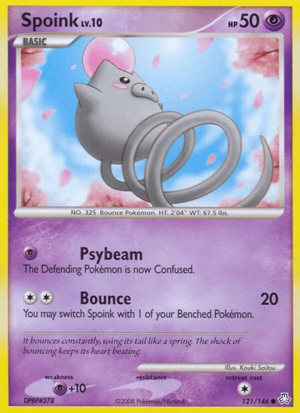 121, Common, Diamond & Pearl: Legends Awakened, Normal, Psychic, Psychic[+10], Reverse Holofoil Spoink (121/146) [Diamond & Pearl: Legends Awakened] - Trading Card World