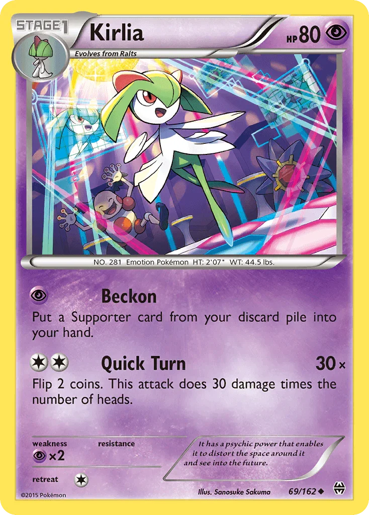 69, Normal, Psychic, Psychic[×2], Reverse Holofoil, Uncommon, XY: BREAKthrough Kirlia (69/162) [XY: BREAKthrough] - Trading Card World