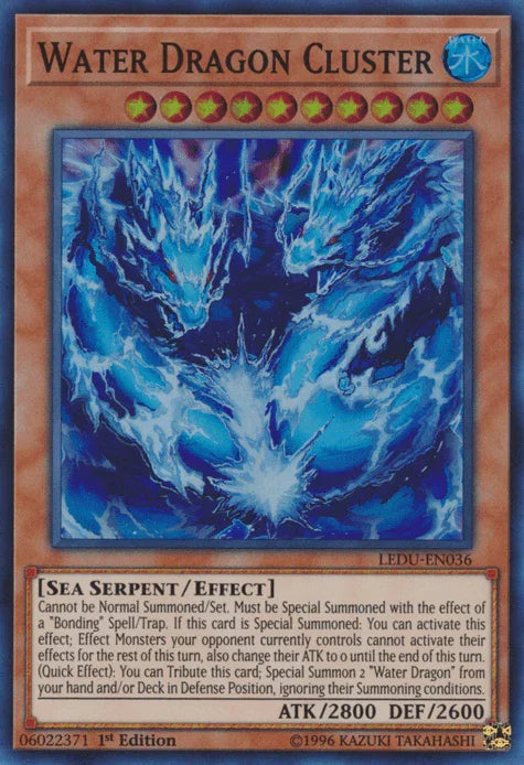 1st Edition, Effect Monster, Legendary Duelists, Sea Serpent, Super Rare, Water Water Dragon Cluster [LEDU-EN036] Super Rare - Trading Card World