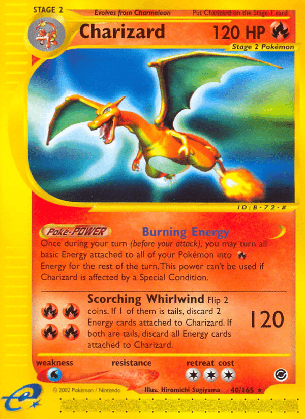 40, Expedition: Base Set, Fire, Normal, Rare, Reverse Holofoil, Water[×2] Charizard (40/165) [Expedition: Base Set] - Trading Card World