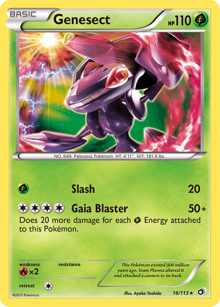 16, Black & White: Legendary Treasures, Fire[×2], Grass, Holo Rare, Holofoil, Reverse Holofoil Genesect (16/113) [Black & White: Legendary Treasures] - Trading Card World