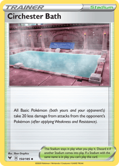 150, Normal, Reverse Holofoil, Stadium, Sword & Shield: Vivid Voltage, Uncommon Circhester Bath (150/185) [Sword & Shield: Vivid Voltage] - Trading Card World