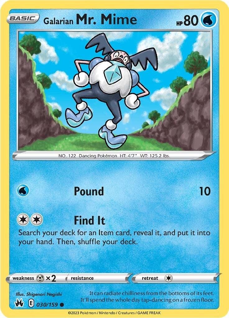 030, Common, Metal [x2], Normal, Reverse Holofoil, Sword & Shield: Crown Zenith, Water Galarian Mr. Mime (030/159) [Sword & Shield: Crown Zenith] - Trading Card World