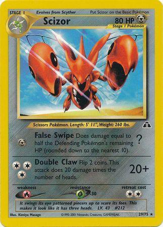 29, Fire[×2], Grass[-30], Metal, Neo Discovery Unlimited, Normal, Rare Scizor (29/75) [Neo Discovery Unlimited] - Trading Card World