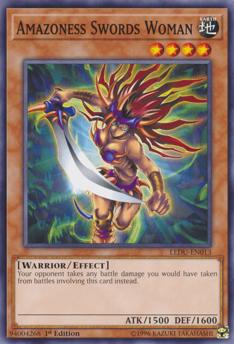 1st Edition, Common, Earth, Effect Monster, Legendary Duelists, Warrior Amazoness Swords Woman [LEDU-EN013] Common - Trading Card World