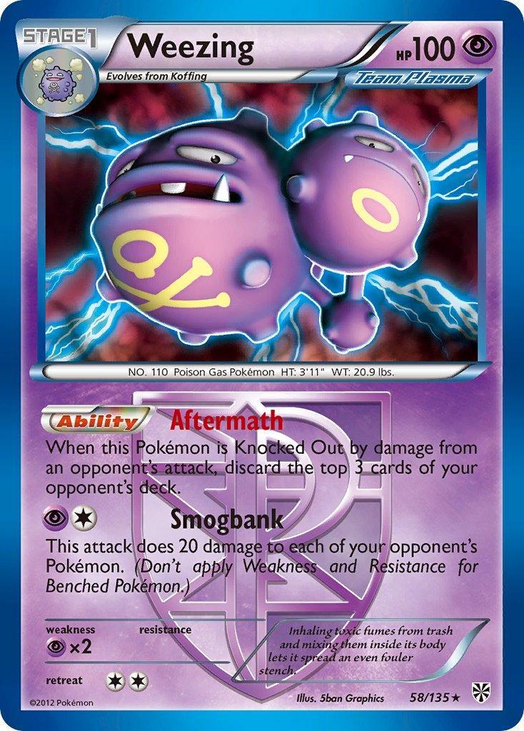 58, Black & White: Plasma Storm, Normal, Psychic, Psychic[×2], Rare Weezing (58/135) (Theme Deck Exclusive) [Black & White: Plasma Storm] - Trading Card World