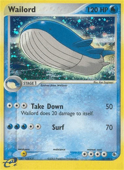 14, EX: Ruby & Sapphire, Holo Rare, Holofoil, Lightning[×2], Reverse Holofoil, Water Wailord (14/109) [EX: Ruby & Sapphire] - Trading Card World