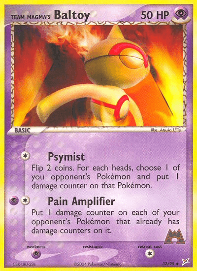32, EX: Team Magma vs Team Aqua, Normal, Psychic, Psychic[×2], Reverse Holofoil, Uncommon Team Magma's Baltoy (32/95) [EX: Team Magma vs Team Aqua] - Trading Card World
