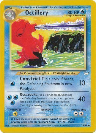 34, Lightning[×2], Neo Revelation Unlimited, Normal, Uncommon, Water Octillery (34/64) [Neo Revelation Unlimited] - Trading Card World