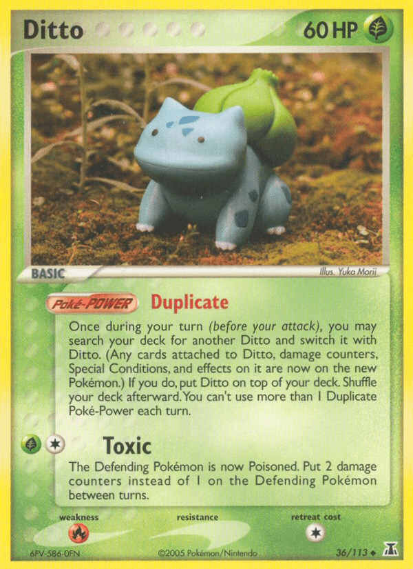 36, EX: Delta Species, Fire[×2], Grass, Normal, Uncommon Ditto (36/113) [EX: Delta Species] - Trading Card World