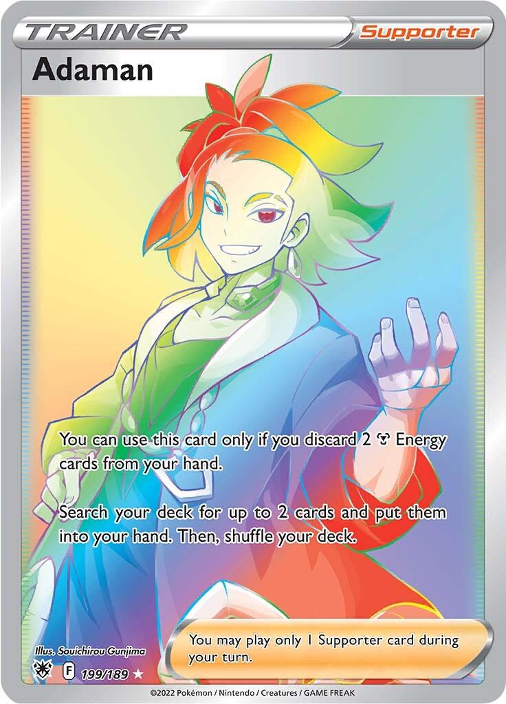 199, Holofoil, Secret Rare, Supporter, Sword & Shield: Astral Radiance Adaman (199/189) [Sword & Shield: Astral Radiance] - Trading Card World